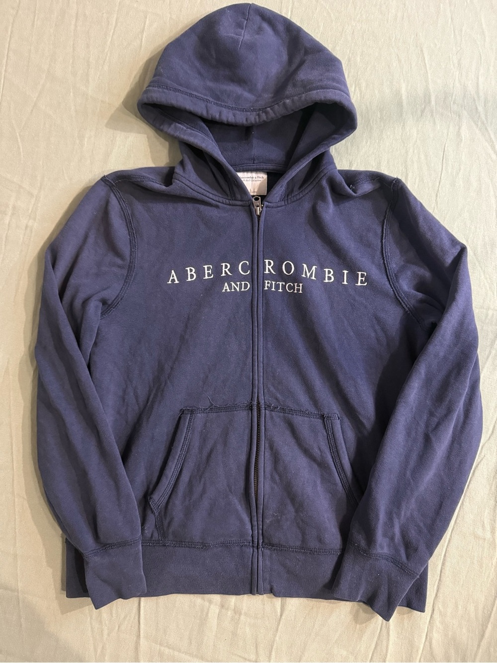 Abercrombie And Fitch Women's Embroidered Zip Up Hoodie L Y2K